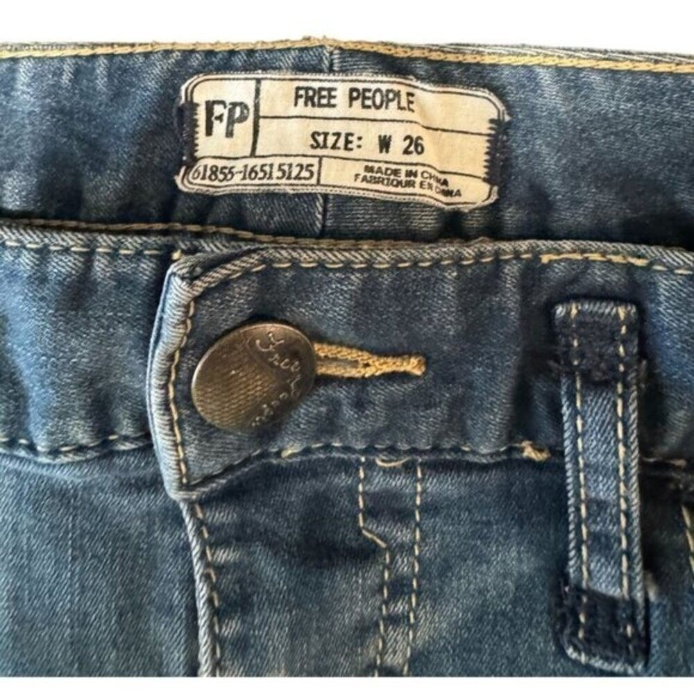 Free People Skinny Jeans Medium Wash Low Rise Denim Pants Size 26 - Picture 3 of 7